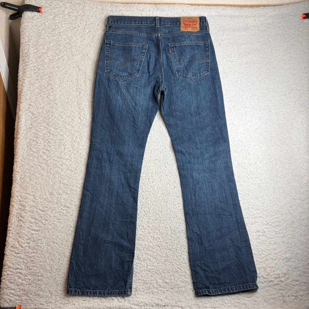 Levis 527 Slim Bootcut Jeans Mens 32x34 (32) Blue Denim 100% Cotton Medium Wash